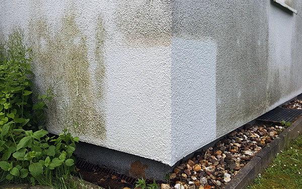 Reinigung von WDVS-Fassaden mit den Dämmputzreinigern! Fassadenreinigung Rauputz Fassade